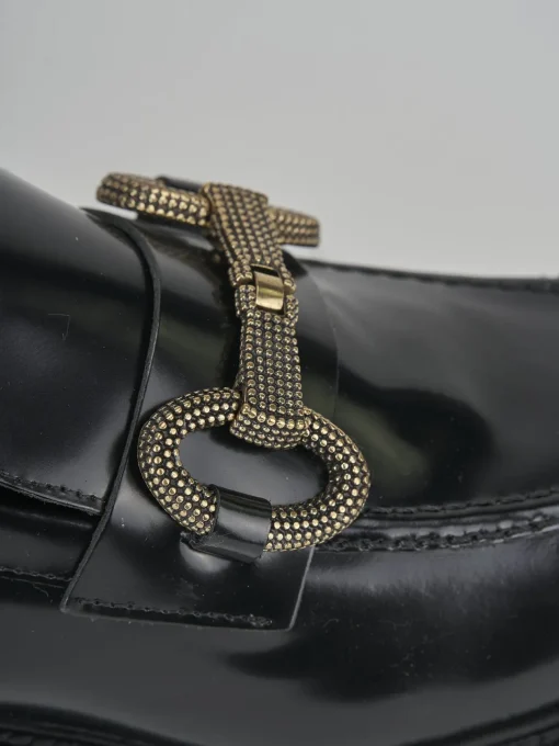 Mocassini tacco 2cm pelle nero