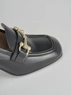 Mocassini tacco 5cm pelle nero