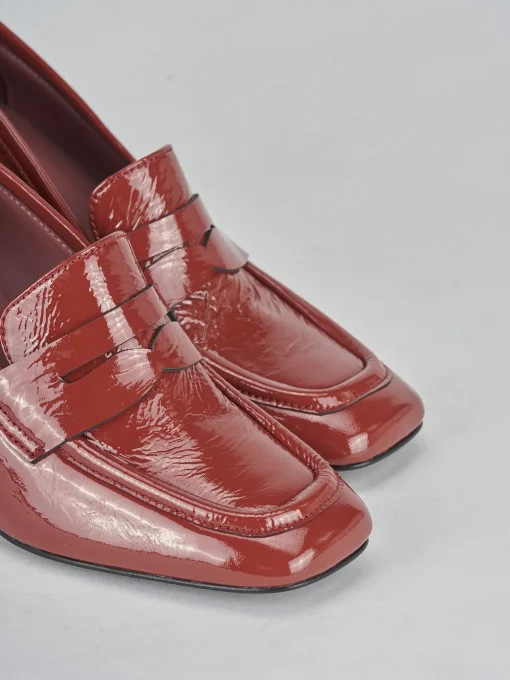 Mocassini tacco 6cm pelle rosso