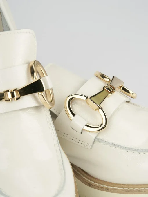 Mocassini tacco 2cm pelle bianco