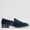Mocassini tacco 1cm velluto blu