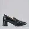 Mocassini tacco 5cm vernice nero