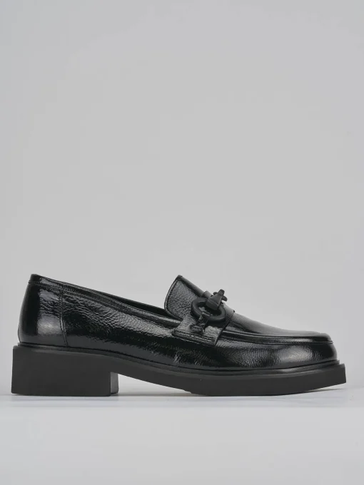 Mocassini tacco 3cm vernice nero