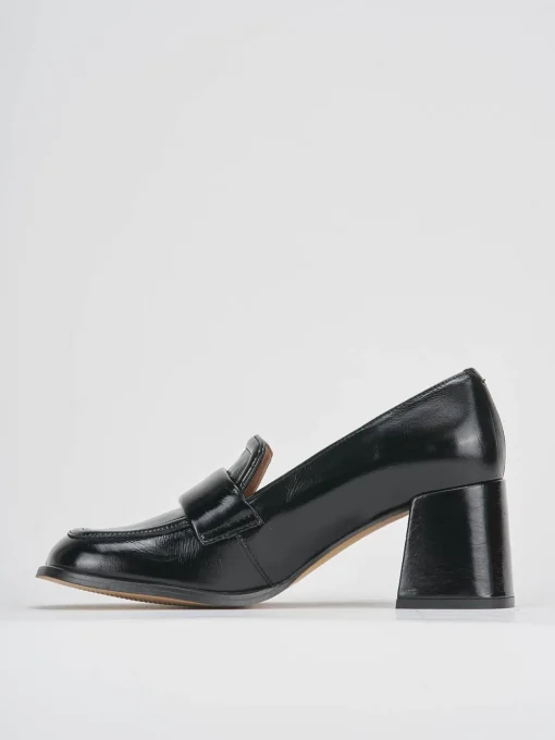 Mocassini tacco 8cm vernice nero