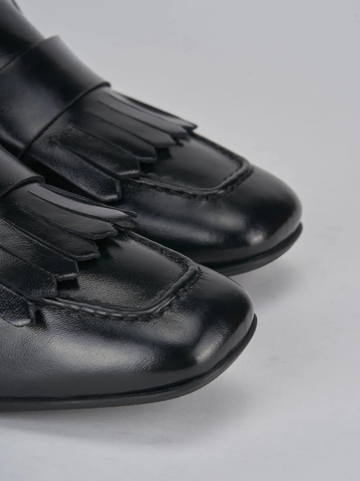 Mocassini tacco 5cm vernice nero