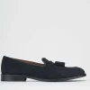 Mocassino blu camoscio