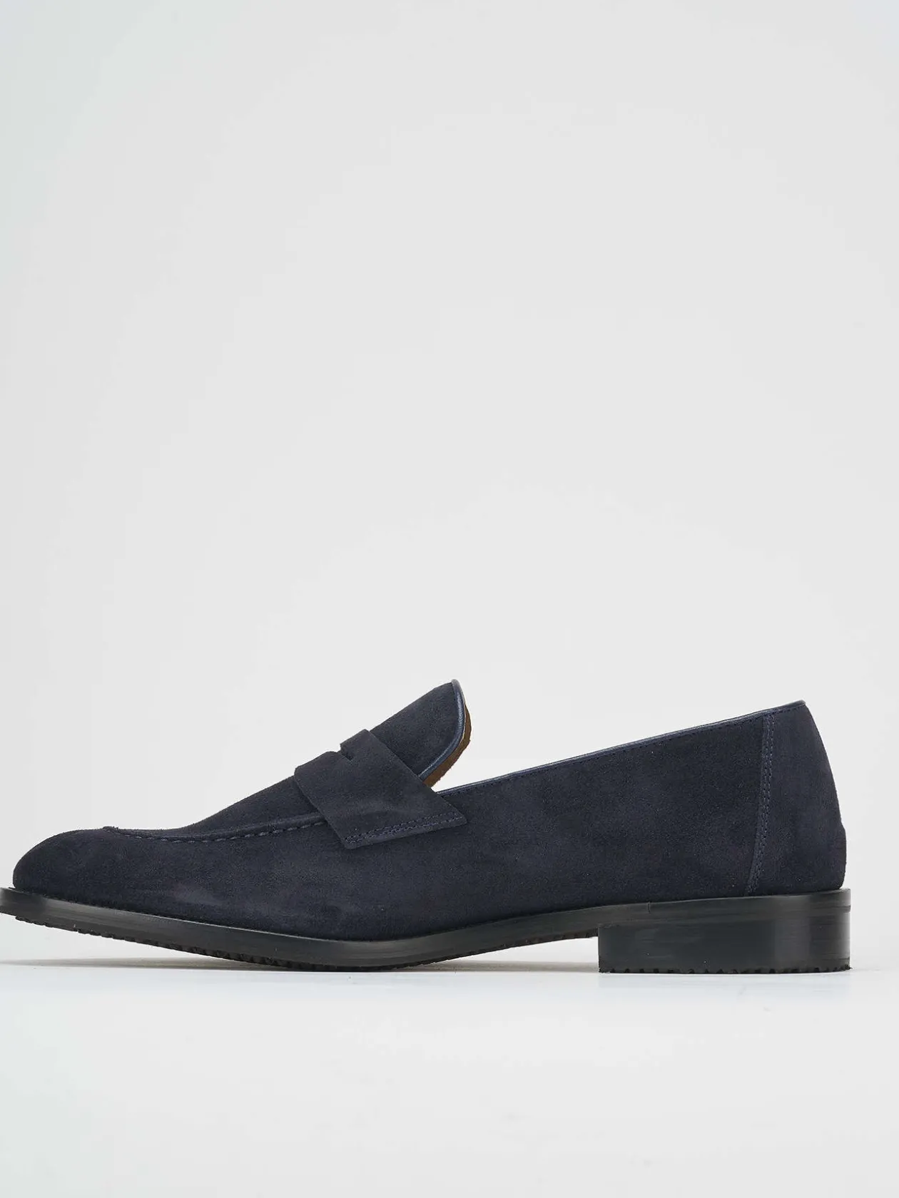 Mocassino blu camoscio