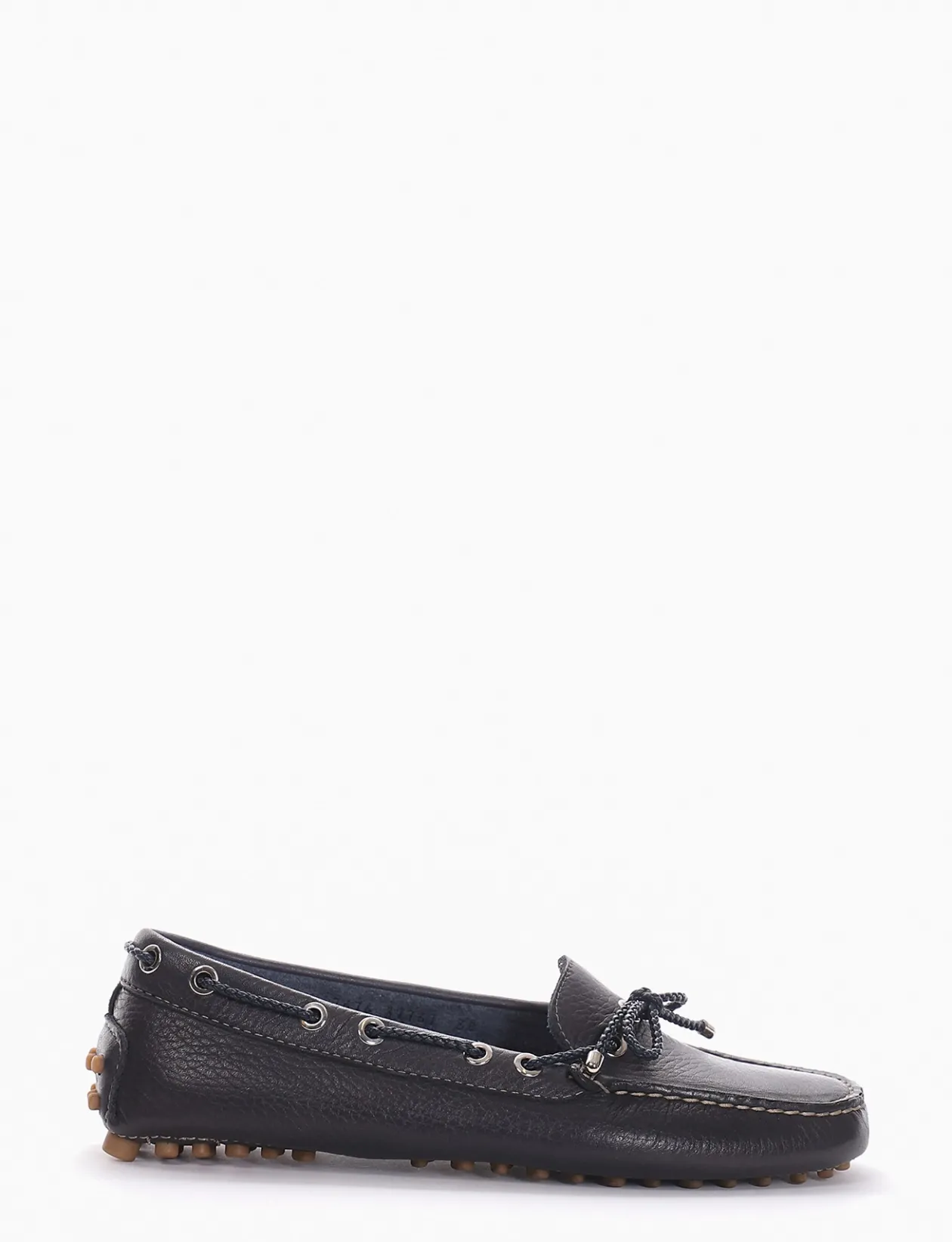 mocassino fondo gomma e soletto interno in vera pelle. Tomaia in morbidissima pelle martellata blu