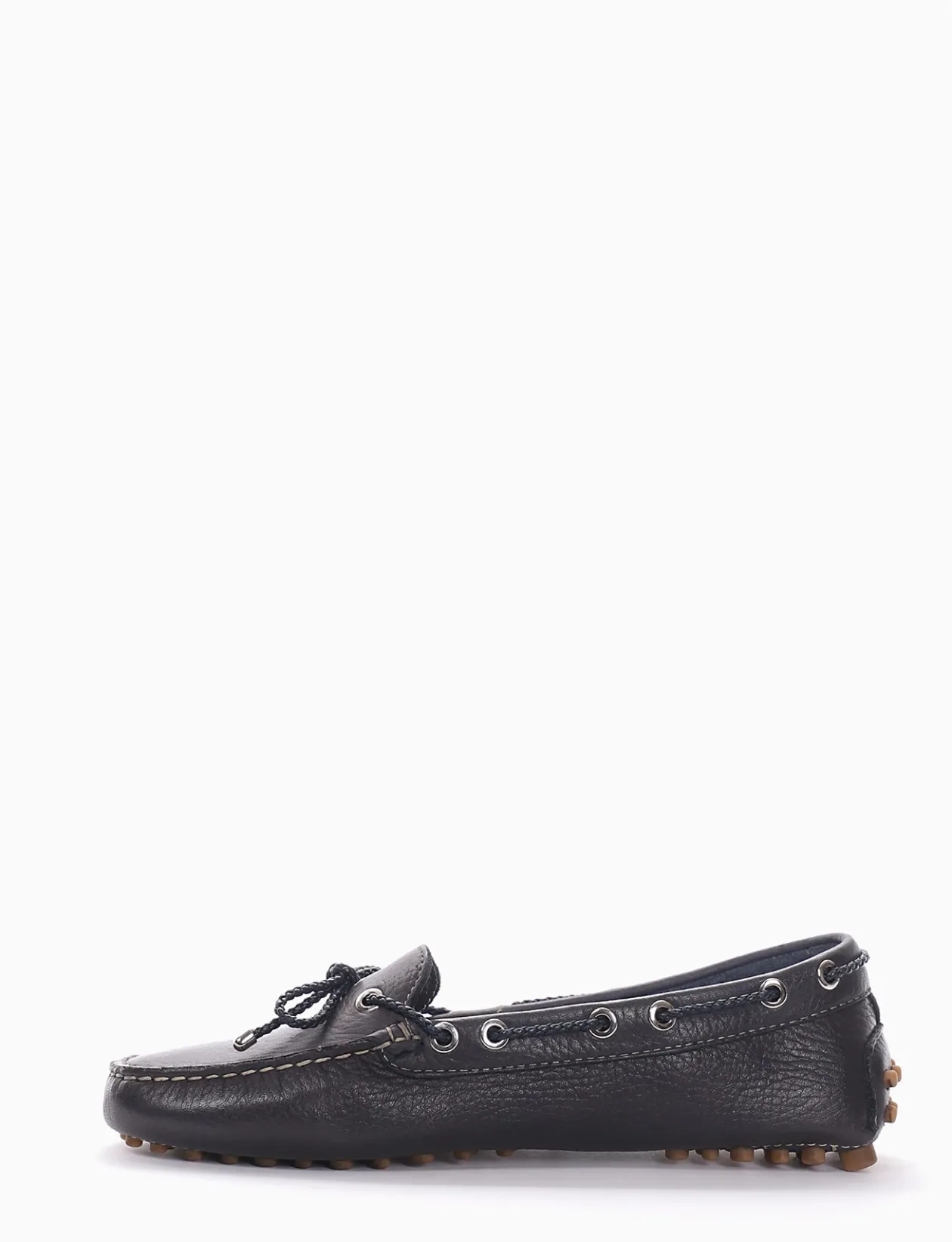 mocassino fondo gomma e soletto interno in vera pelle. Tomaia in morbidissima pelle martellata blu