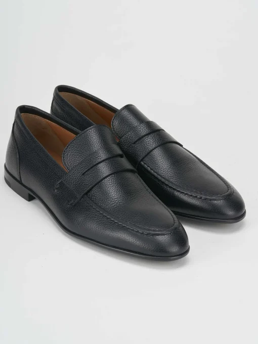 Mocassino nero pelle