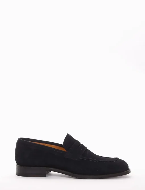 mocassino tacco 2 cm blu