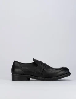 Mocassino tacco 1 cm nero pelle