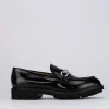 Mocassino tacco 1 cm nero pelle