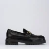 Mocassino tacco 1 cm nero pelle