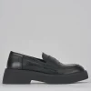 Mocassino tacco 2 cm nero pelle