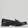 Mocassino tacco 2 cm nero pelle