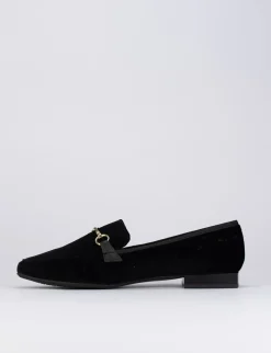 Mocassino tacco 1 cm nero velluto