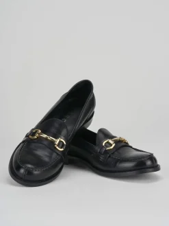 Mocassino tacco 2 cm nero pelle