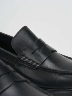 Mocassino tacco 1 cm nero pelle
