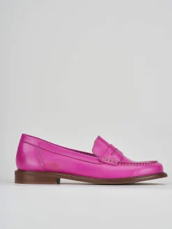 Mocassino tacco 1 cm rosa pelle