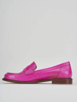 Mocassino tacco 1 cm rosa pelle