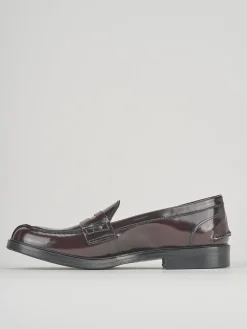 Mocassino tacco 1cm bordo' pelle
