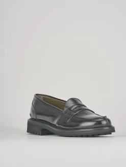 Mocassino tacco 1cm nero pelle