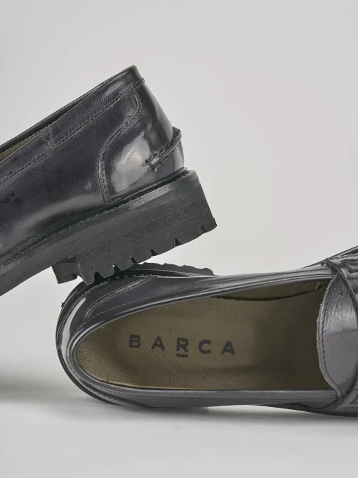 Mocassino tacco 1cm nero pelle