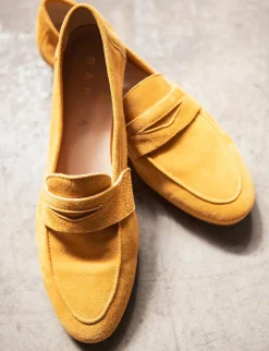 Mocassino tacco 1cm giallo