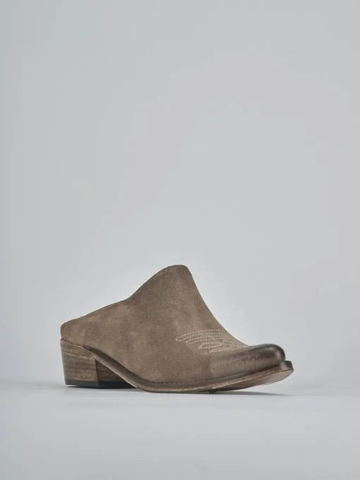 Sabot tacco 3cm camoscio testa