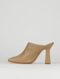 Sabot tacco 9cm pelle beige