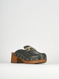 Sabot tacco 5cm pelle nero