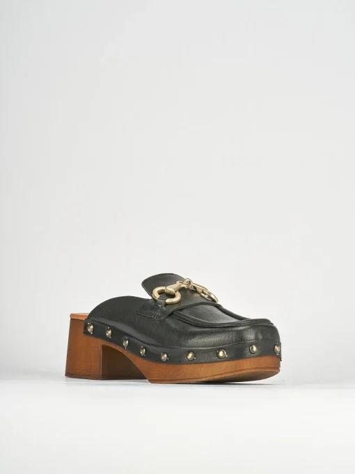 Sabot tacco 5cm pelle nero