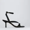 Sandali tacco 5 cm nero pelle