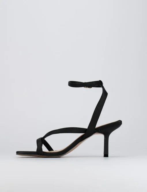 Sandali tacco 5 cm nero pelle