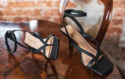 Sandali tacco 5 cm nero pelle