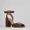 Sandali tacco 8cm camoscio testa