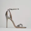 Sandali tacco 11cm pelle argento