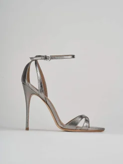 Sandali tacco 11cm pelle argento