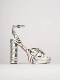 Sandali tacco 11cm pelle argento