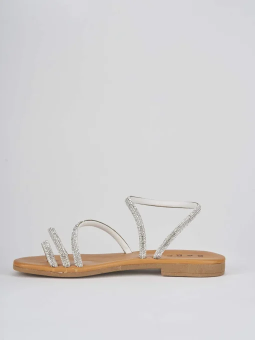 Sandali tacco 1cm pelle argento