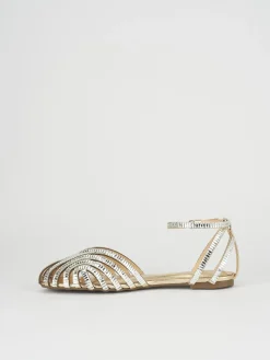 Sandali tacco 1cm pelle argento