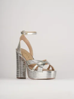 Sandali tacco 11cm pelle argento