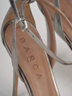 Sandali tacco 11cm pelle argento