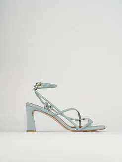 Sandali tacco 8cm pelle azzurro