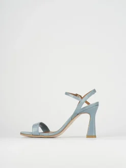 Sandali tacco 9cm pelle azzurro