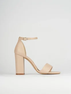 Sandali tacco 8cm pelle beige