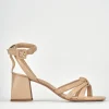 Sandali tacco 6cm pelle beige