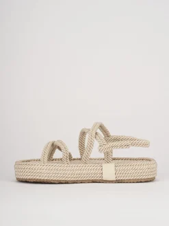 Sandali tacco 3cm pelle beige