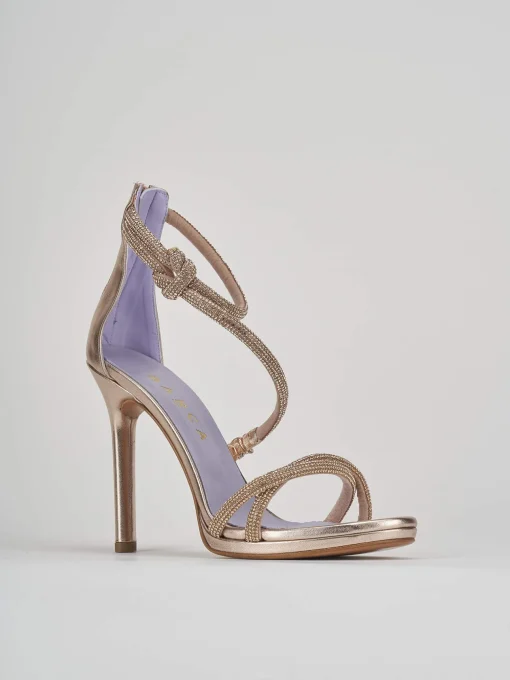 Sandali tacco 9cm pelle beige